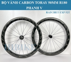 Bộ Vành Xe Đạp CARBON TORAY 50MM R180 - Phanh V