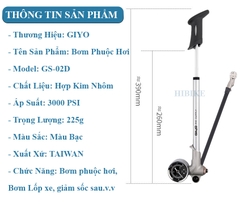 Bơm Phuộc Hơi Xe Đạp GIYO GS-02D