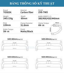Ghi Đông Xe Đạp Đua CARBON TOSEEK ZXB-TWO