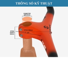 Ghi Đông Xe Đạp MTB Liền Pô Tăng CARBON TOSEEK TSL180