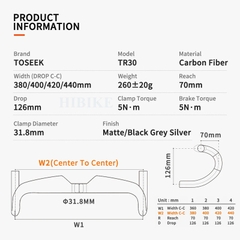 Ghi Đông Xe Đạp Đua CARBON TOSEEK TR30