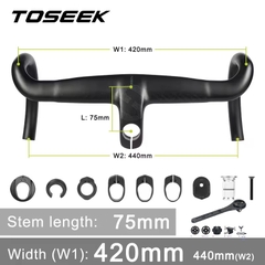 Ghi Đông Xe Đạp Đua Liền Pô Tăng CARBON TOSEEK TR6600 - Âm Dây