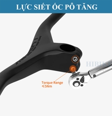 Ghi Đông Xe Đạp MTB Liền Pô Tăng CARBON TOSEEK - Màu Đen