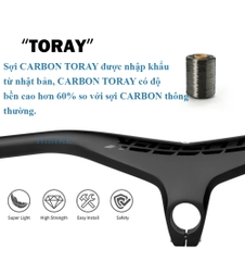 Ghi Đông Xe Đạp MTB Liền Pô Tăng CARBON TOSEEK - Màu Đen