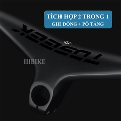 Ghi Đông Xe Đạp MTB Liền Pô Tăng CARBON TOSEEK - Màu Đen