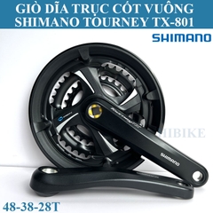 Giò Dĩa Xe Đạp SHIMANO TOURNEY 48-38-28T FC-TX801
