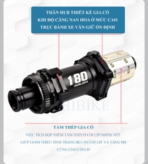 Bộ Hub GOLDIX R180 Ratchet 60t Hình Nón 24H - Phanh Đĩa Centerlock