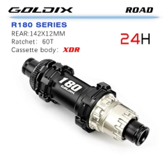 Bộ Hub GOLDIX R180 Ratchet 60t Hình Nón 24H - Phanh Đĩa Centerlock