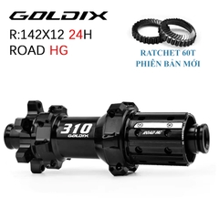 Bộ Hub GOLDIX R310 Ratchet 60t Hình Nón 24H - Phanh Đĩa 6 Ốc