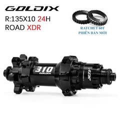 Bộ Hub GOLDIX R310 Ratchet 60t Hình Nón 24H - Phanh Đĩa 6 Ốc