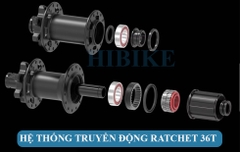 Bộ Hub Xe Đạp GOLDIX M370 - Phanh Đĩa 6 Ốc - Rachet 36T