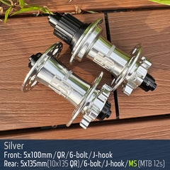 Bộ Hub KOOZER 455 32 Lỗ - Phanh Đĩa 6 Ốc - Tăm Móc - Màu Bạc