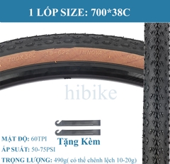 Lốp Xe Đạp Giant 700x38C Touring Hoặc Gravel Viền Màu Nâu