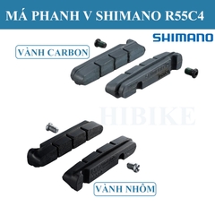 Bộ Má Phanh V SHIMANO R55C4 Nhôm Và Carbon