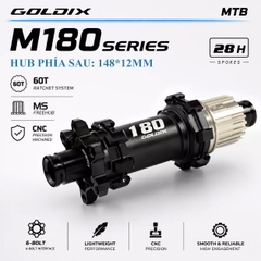 Bộ Hub GOLDIX M180 BOOST Ratchet 60T – 28 Lỗ - Phanh Đĩa 6 Ốc