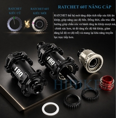 Bộ Hub GOLDIX M180 BOOST Ratchet 60T – 28 Lỗ - Phanh Đĩa 6 Ốc