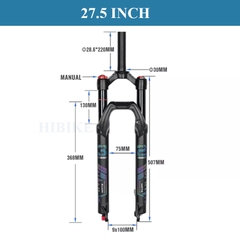 Phuộc Hơi Xe Đạp MTB NANLIO 26/ 27.5 / 29 Inch – Phanh Đĩa