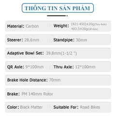 Phuộc Xe Đạp 700C CARBON TOSEEK – Phanh Đĩa