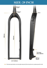 Phuộc Đơ Xe Đạp MTB CARBON TOSEEK M40 BOOST - Cổ Nở 39.8mm