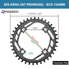 Đĩa răng xe đạp PROWHEEL BCD 104MM 1X
