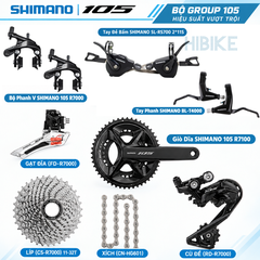 Bộ group SHIMANO 105 R7000 2x11S - Tay Ngang