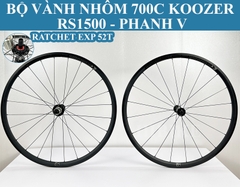 Bộ Vành Nhôm 700C KOOZER RS1500 Ratchet EXP 52T - Phanh V