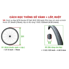 Ruột xe đạp KENDA 27.5X1.5/1.75 AV hoặc FV