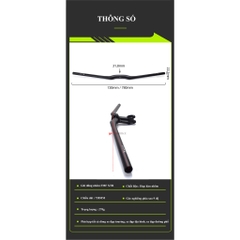 Ghi Đông Xe Đạp Nhôm 6061 FMFXTR 9 Độ