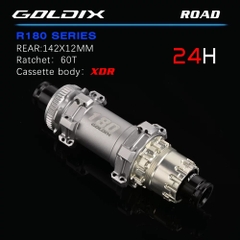 Bộ Hub GOLDIX R180 Ratchet 60t Hình Nón 24H - Phanh Đĩa Centerlock