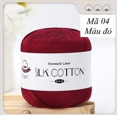 Cuộn len sợi cotton lụa mềm, sợi Silk Cotton 50gr
