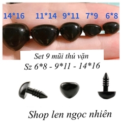 SET 9 CHIẾC SIZE MŨI THÚ BÔNG VẶN