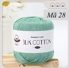 Cuộn len sợi cotton lụa mềm, sợi Silk Cotton 50gr