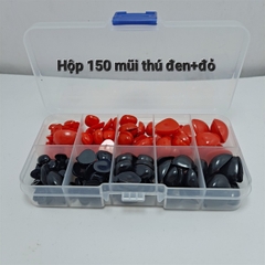Hộp 150 mũi thú màu đỏ - đen, nhiều size