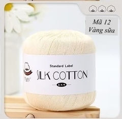 Cuộn len sợi cotton lụa mềm, sợi Silk Cotton 50gr