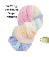 Búi 250gr Len Nhung Finger knitting 20mm