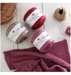Cuộn len sợi cotton lụa mềm, sợi Silk Cotton 50gr