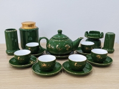 Bộ ấm chén men xanh lục bảo, men xanh cổ vịt
