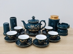 Bộ ấm chén men xanh lục bảo, men xanh cổ vịt