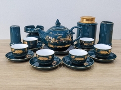 Bộ ấm chén men xanh lục bảo, men xanh cổ vịt