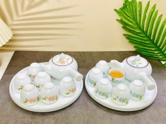Bộ ấm trà có khay có tay cầm