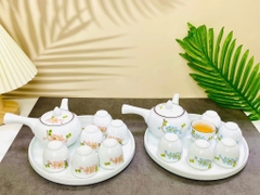 Bộ ấm trà có khay có tay cầm