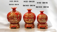 Bình hút lộc họa tiết nổi chỉ vàng kim