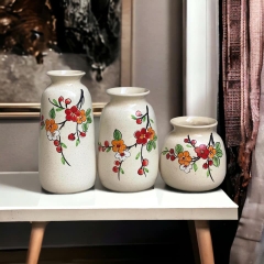 Set 3 Lọ Hoa Sứ Trang Trí Nội Thất