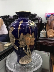 Bình sứ men màu vàng kim