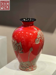 Bình sứ men màu vàng kim