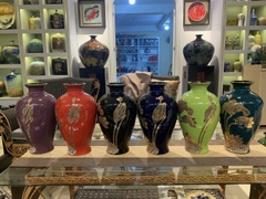 Bình sứ men màu vàng kim