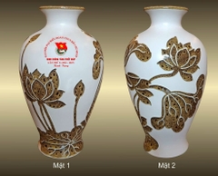 Bình sứ men màu vàng kim