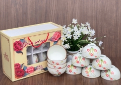 Bộ bát ăn cơm in họa tiết