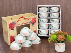 Bộ bát ăn cơm in họa tiết