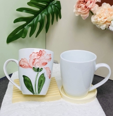 Cốc Sứ 3D Họa Tiết Hoa